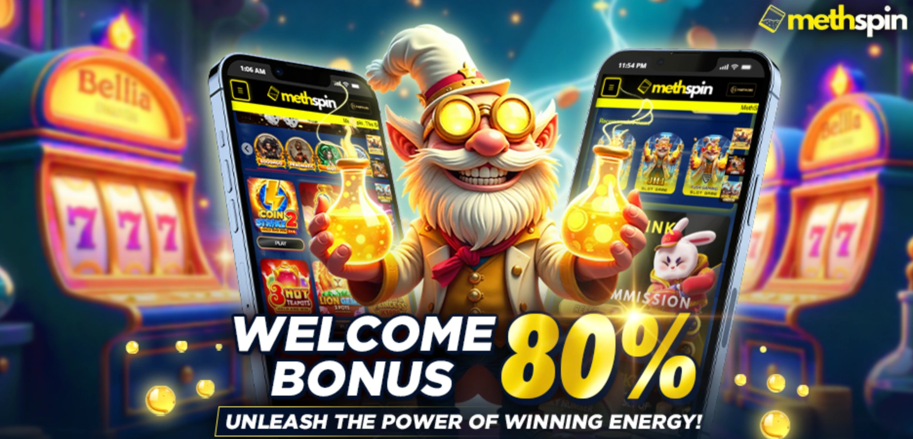 Methspin Casino welcome bonus $1500 plus 100 free spins